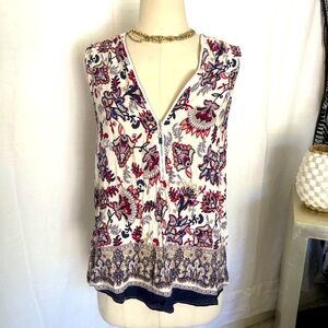 Eden & Olivia half Zip front sleeveless Top sz L